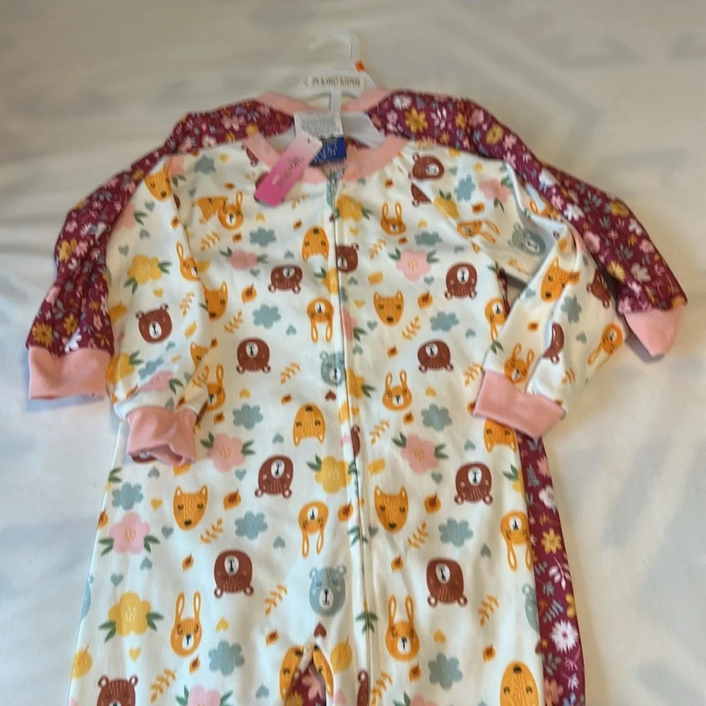 Mon Petit Floral and Animal Print Kids One Piece 2 Pack Size 4T